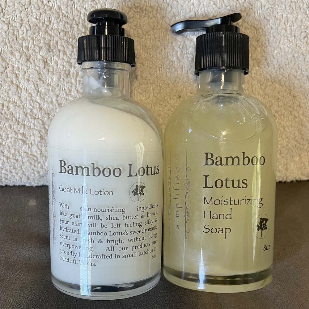 Simplified Soap Bamboo Lotus Goat Milk Lotion 8oz & Moisturizing Hand Soap 8oz